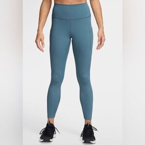 Nike Women’s Dri-Fit One High Waist 7/8 Leggings Size Small Smokey Blue in Color